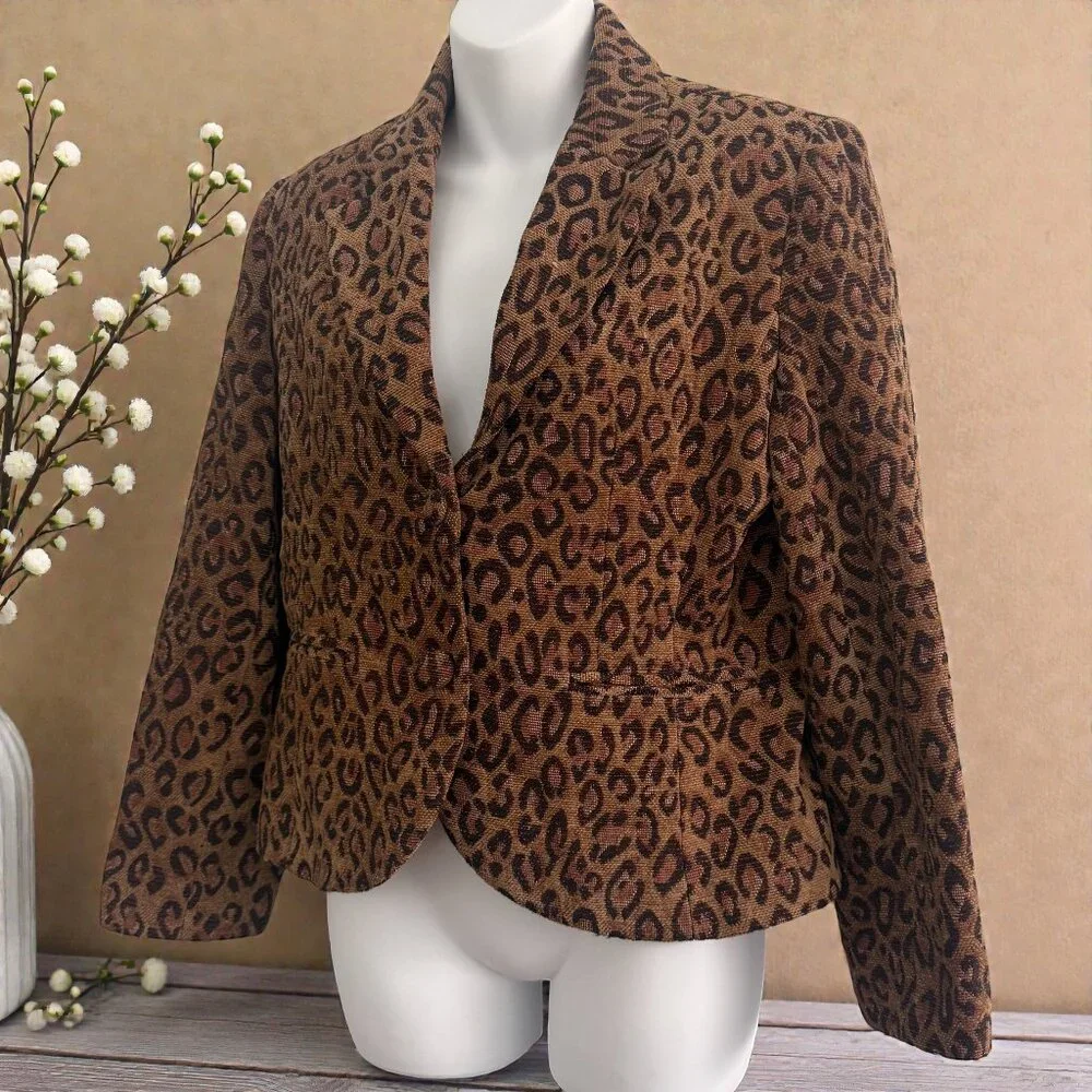 Vintage Pantology Leopard Print Blazer | 10P - Picture 2 of 12